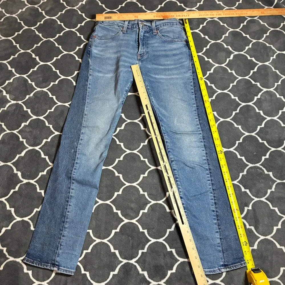 Levis 511 Slim Fit Jeans Mens 28x30 Two Tone Blue Denim Contrast Side Stripe